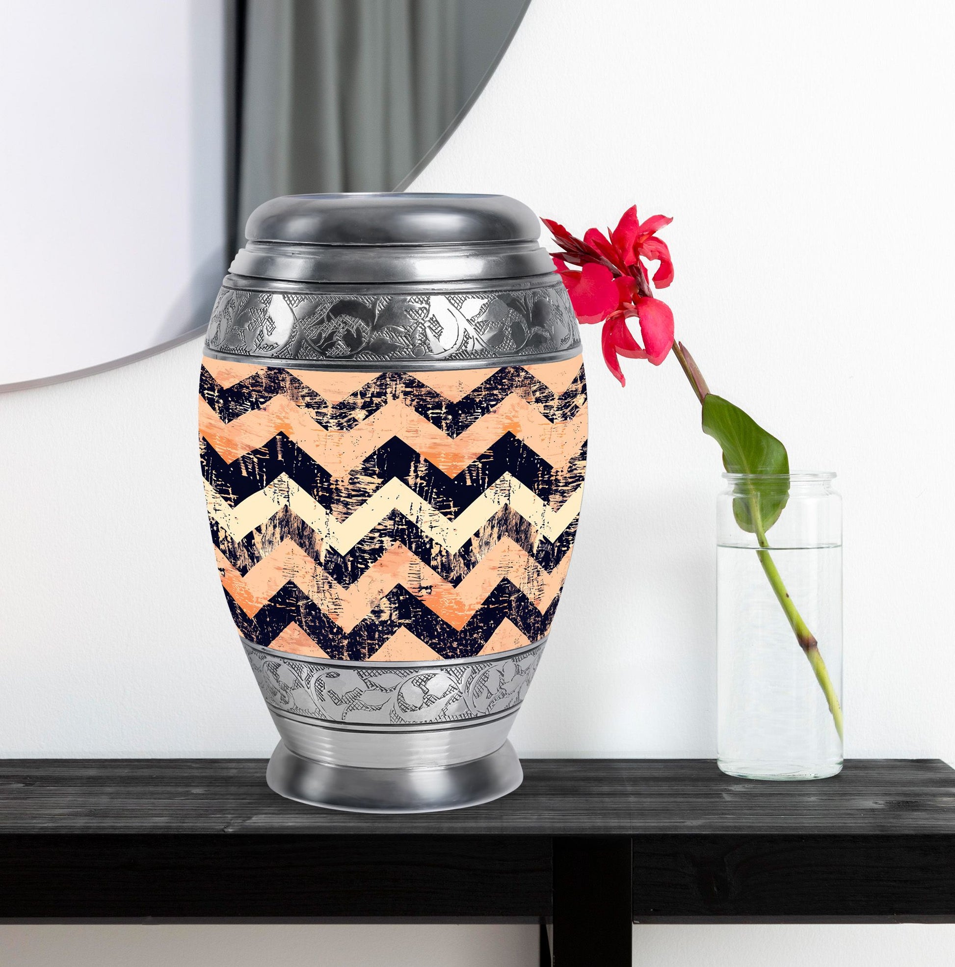 Pattern Adult Male Urn For Ashes Large Teardrop, Heart Urn For Ashes