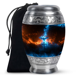 Cross Theme Large Urn 10 Inch
