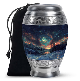 Majestic Sky Theme Large Urn 10 Inch