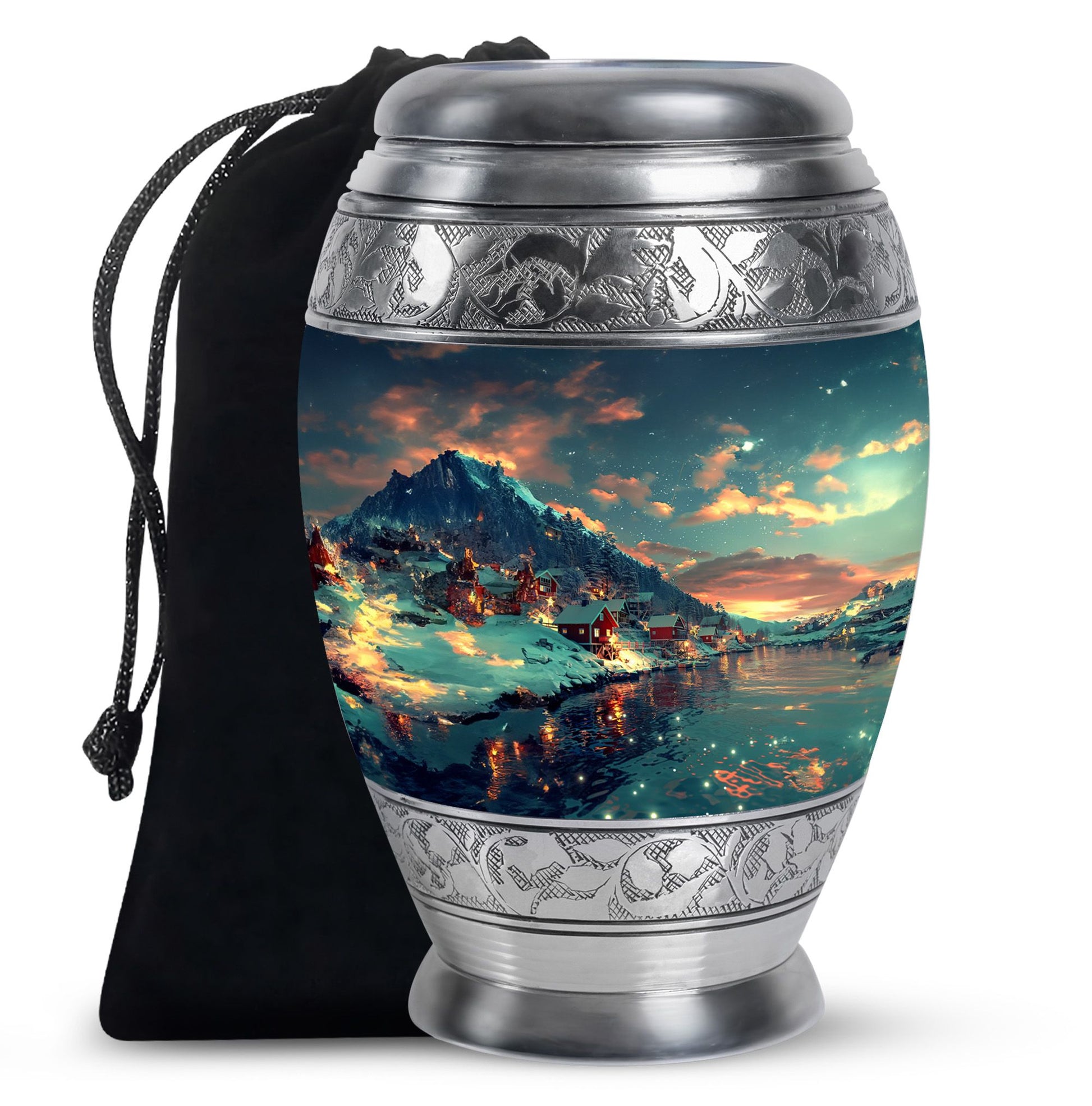 Majestic Sky Theme Large Urn 10 Inch