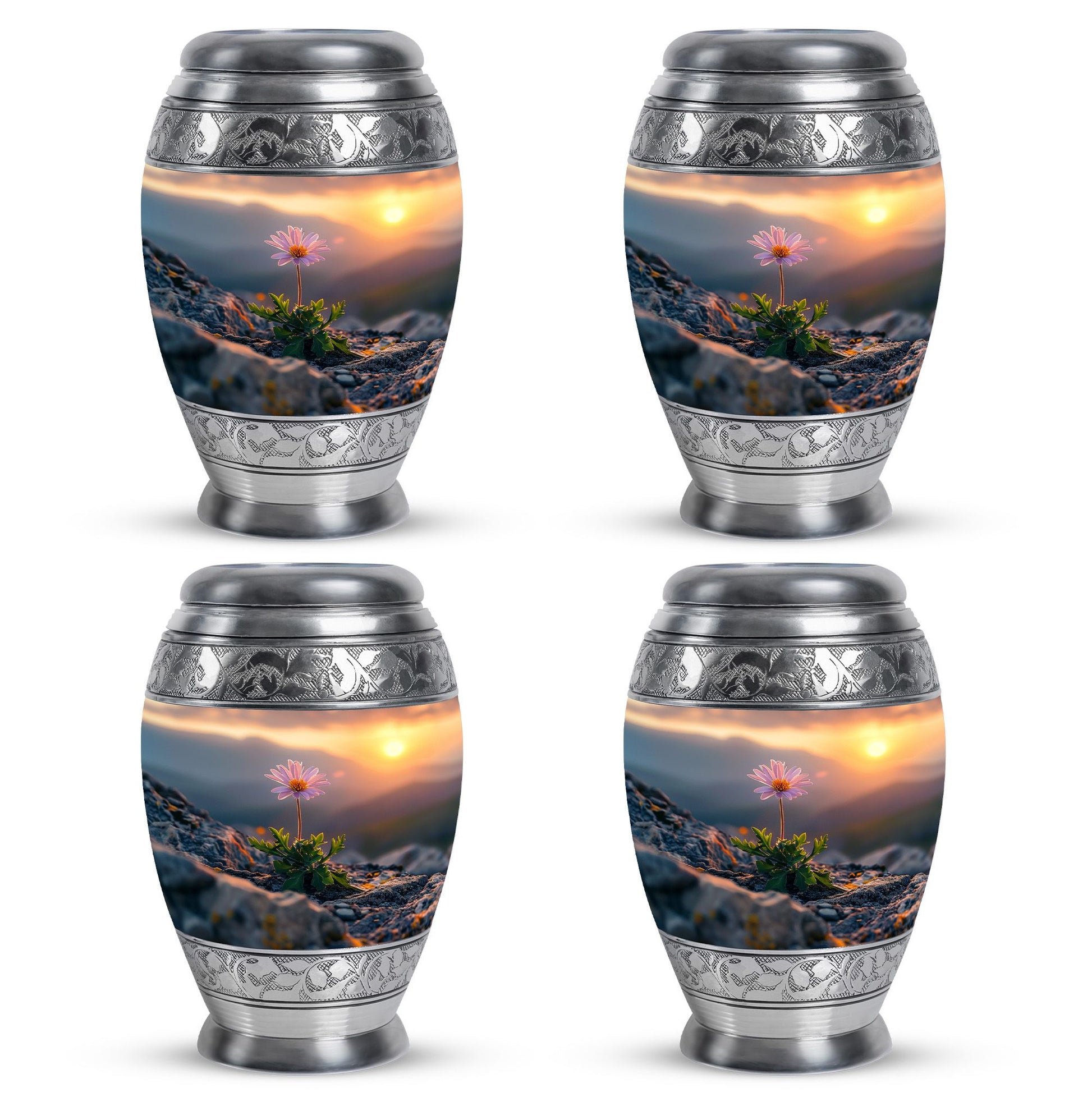 Flower Theme 3 Inch Keepsake Pack of 4