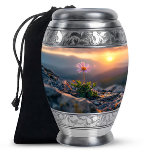 Flower Theme Large Urn 10 Inch