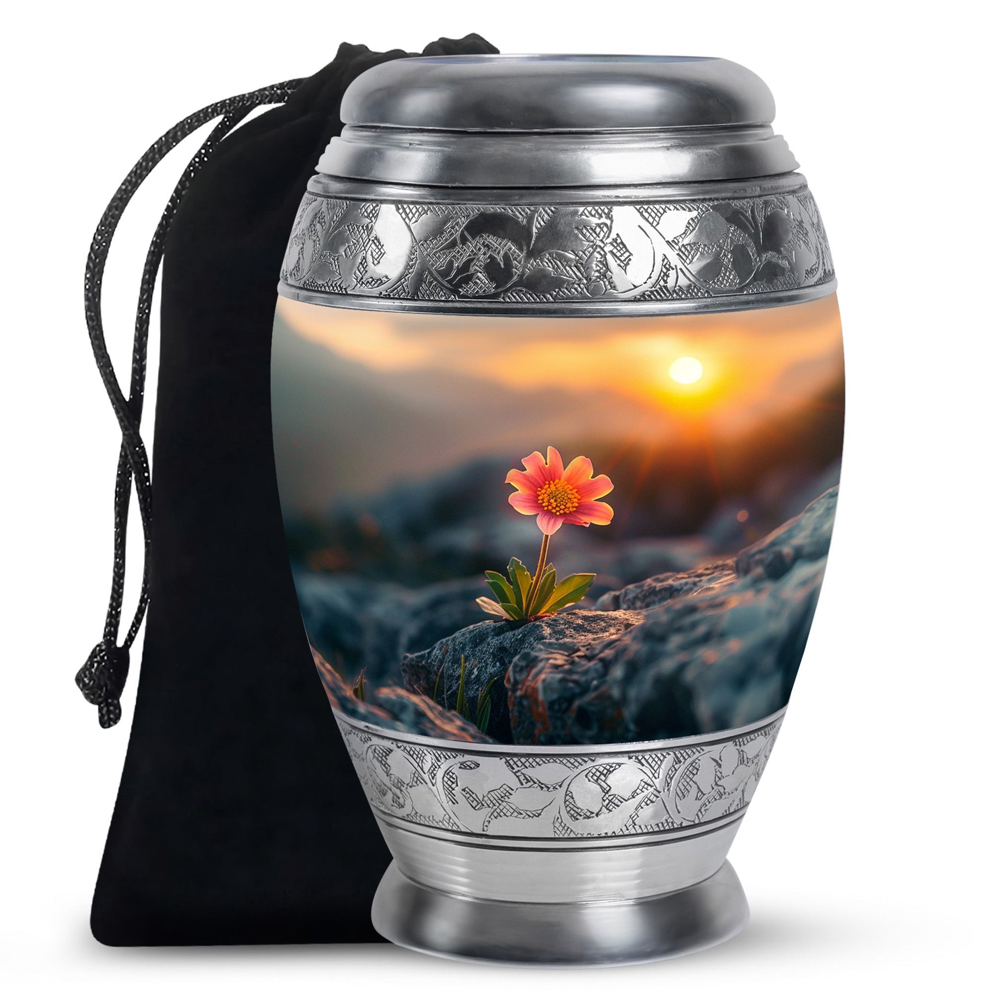 Flower Theme Large Urn 10 Inch