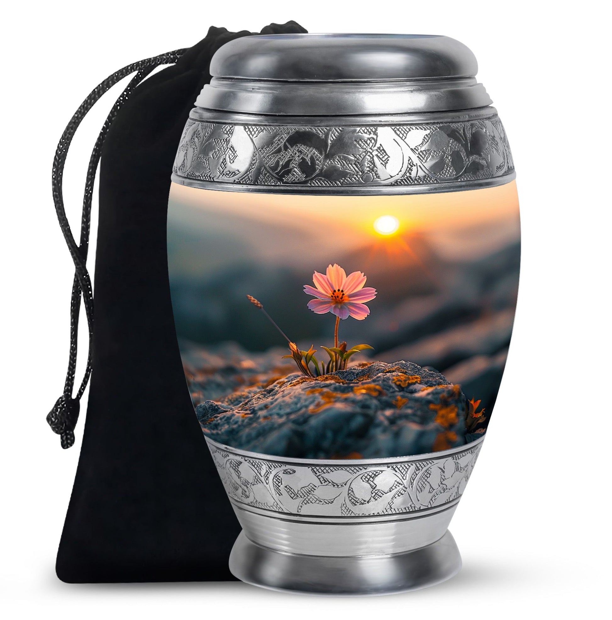 Flower Theme Large Urn 10 Inch