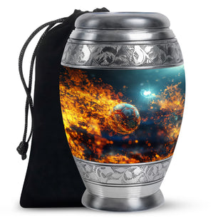 Foothball Theme Large Urn 10 Inch