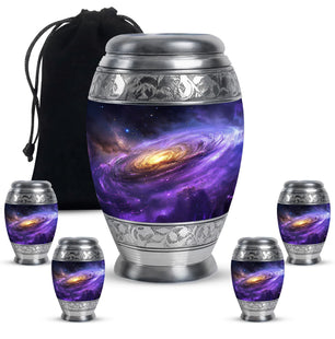Galaxy Theme Large Urn With 4 Keepsake Urn