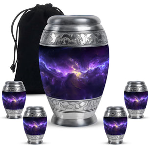 Galaxy Theme Large Urn With 4 Keepsake Urn