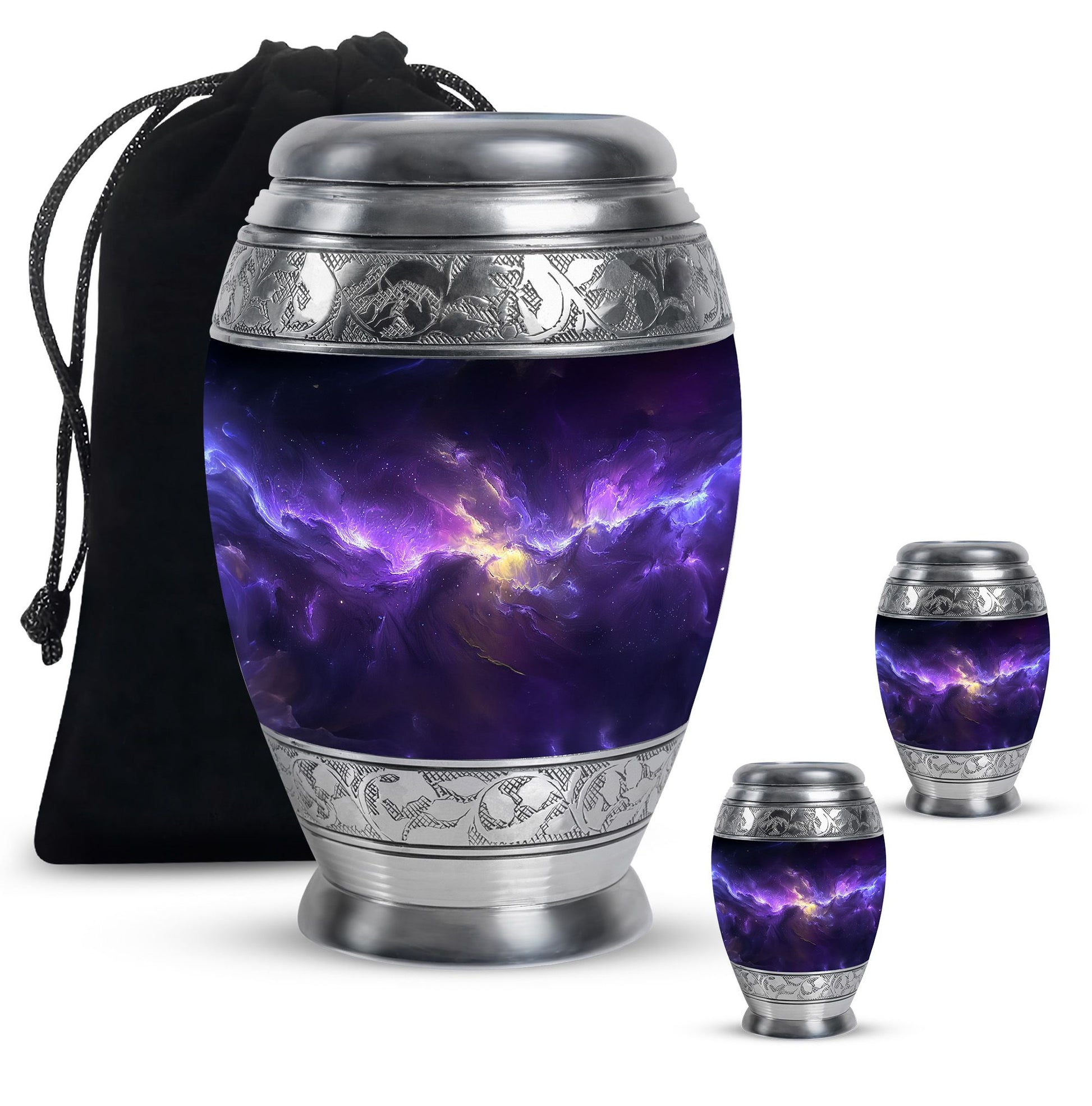Galaxy Theme Large Urn With 2 Keepsake Urn