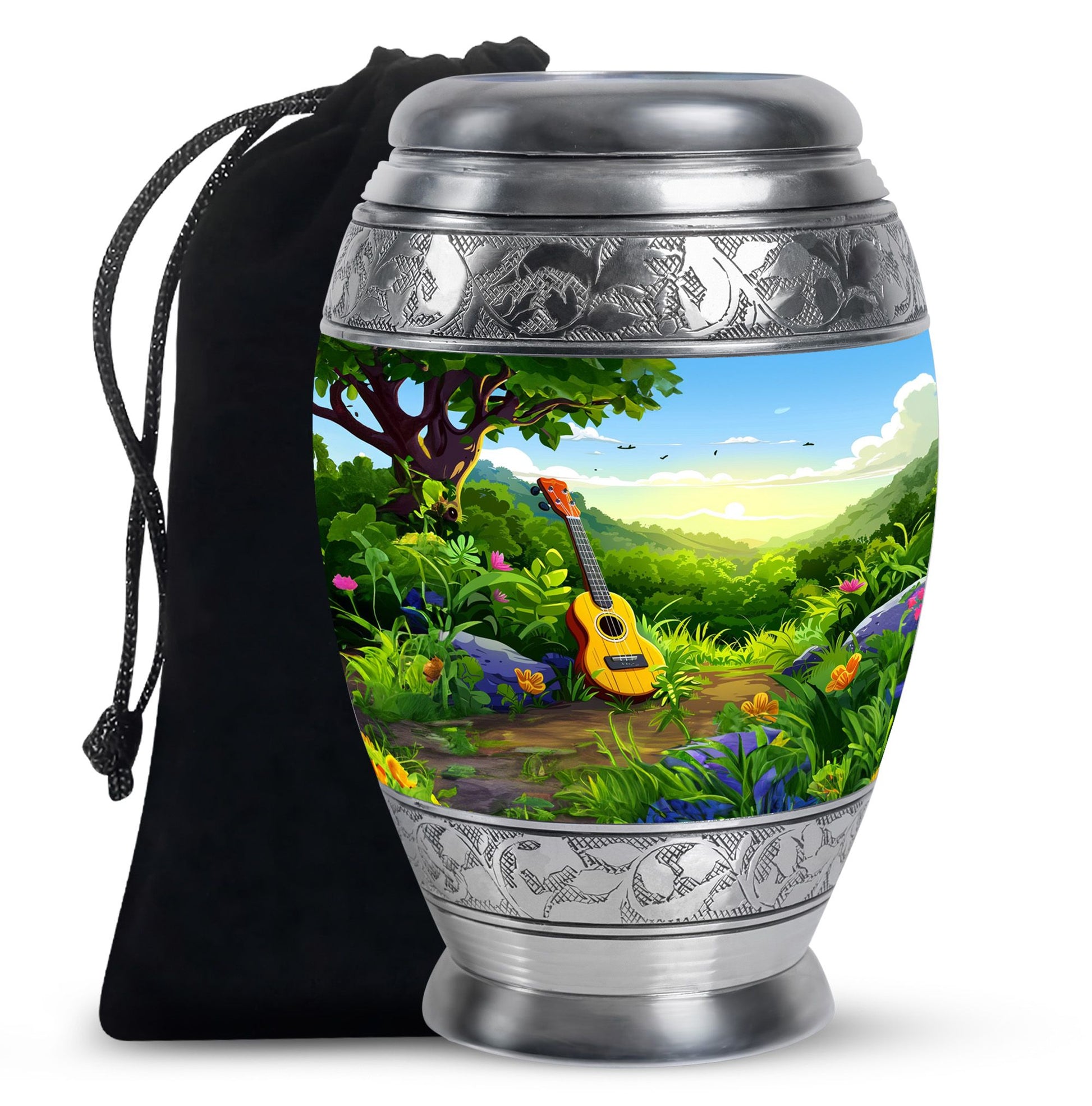 Guitar Theme Large Urn 10 Inch