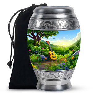 Guitar Theme Large Urn 10 Inch