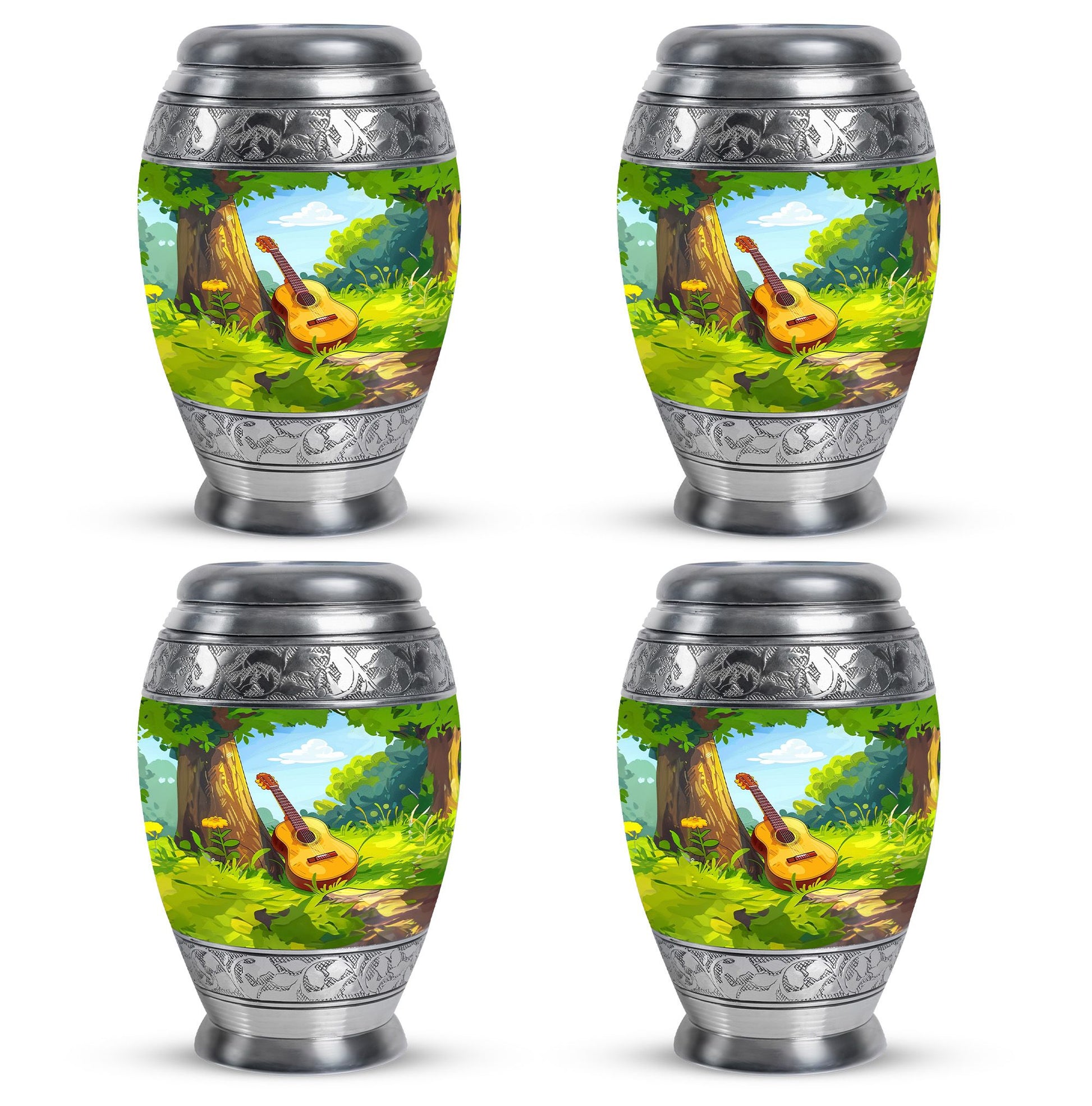 Guitar Theme 3 Inch Keepsake Pack of 4