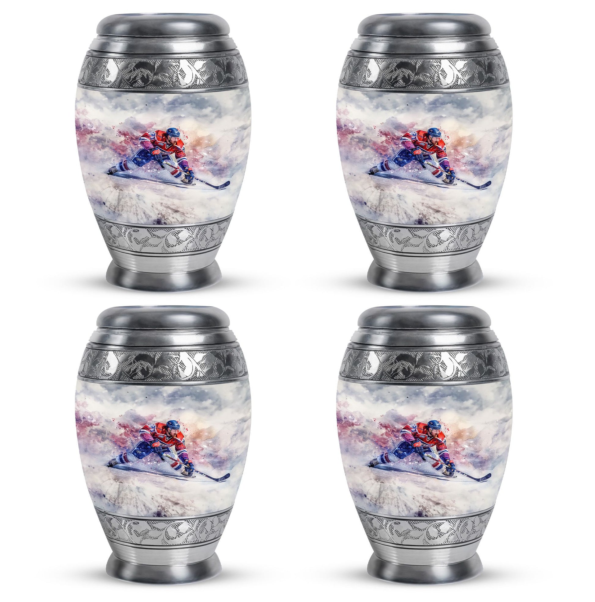 Ice Hockey Theme 3 Inch Keepsake Pack of 4