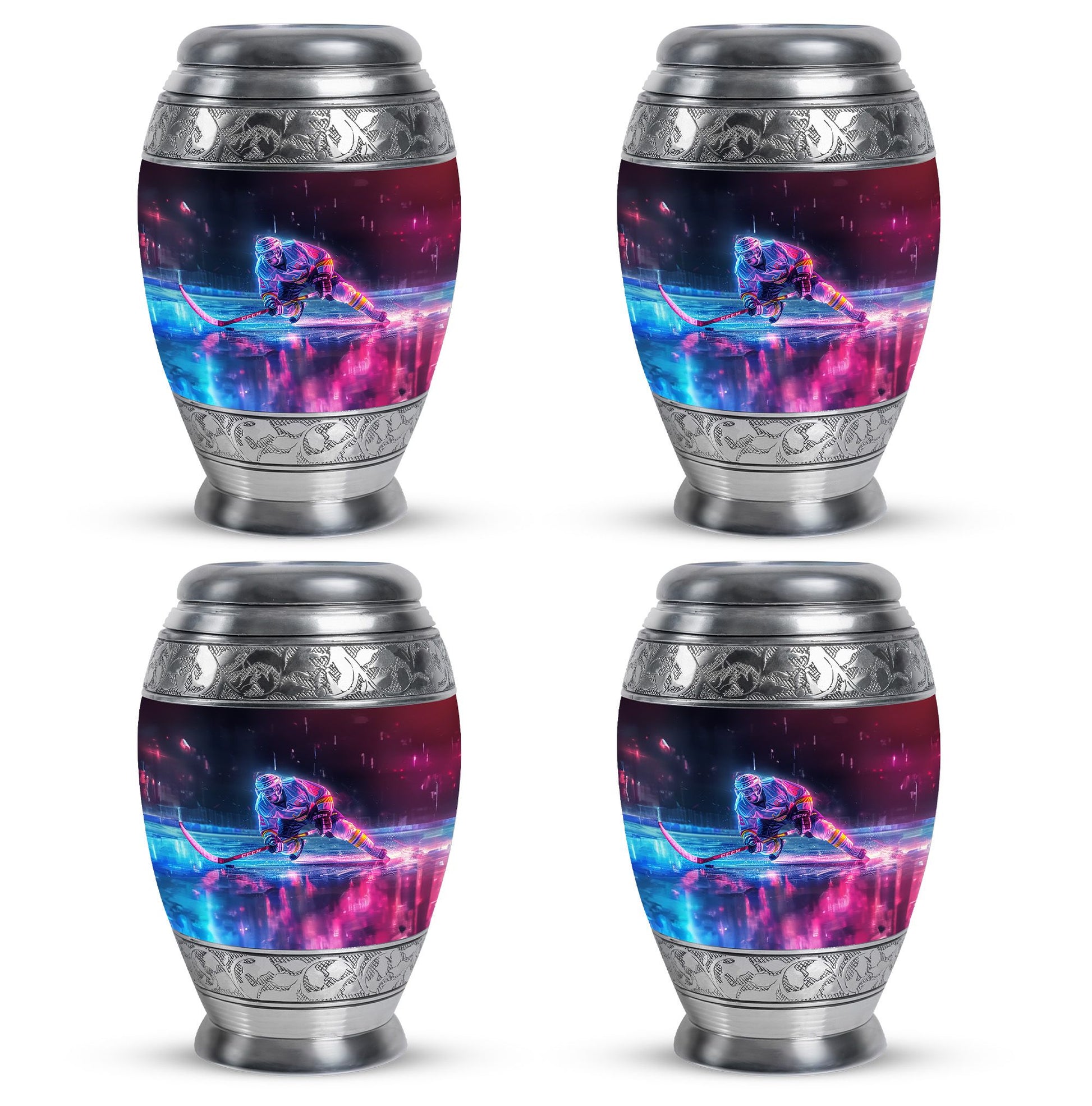 Ice Hockey Theme 3 Inch Keepsake Pack of 4