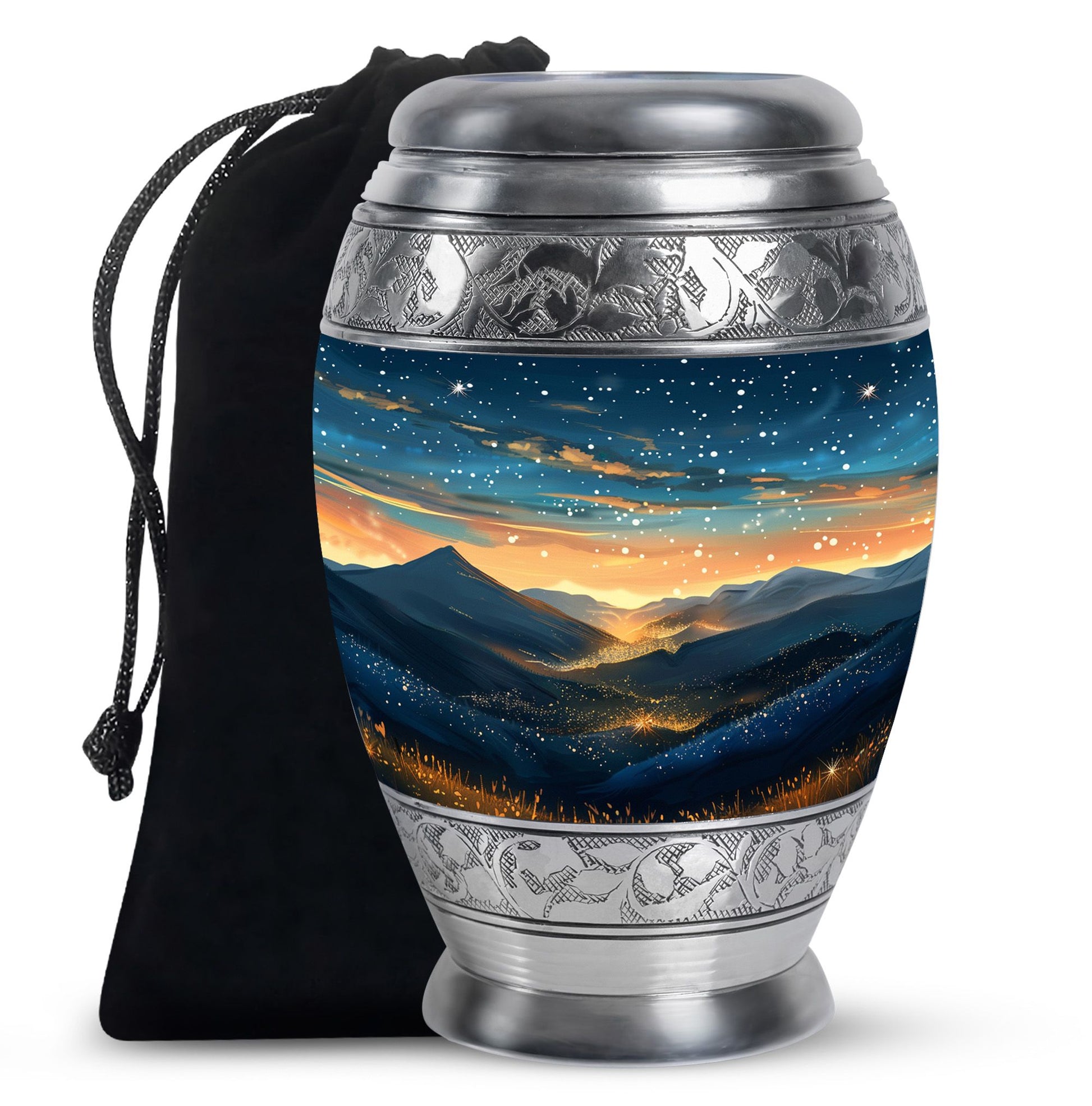 Majestic Sky Theme Large Urn 10 Inch