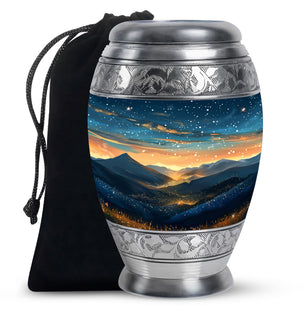 Majestic Sky Theme Large Urn 10 Inch