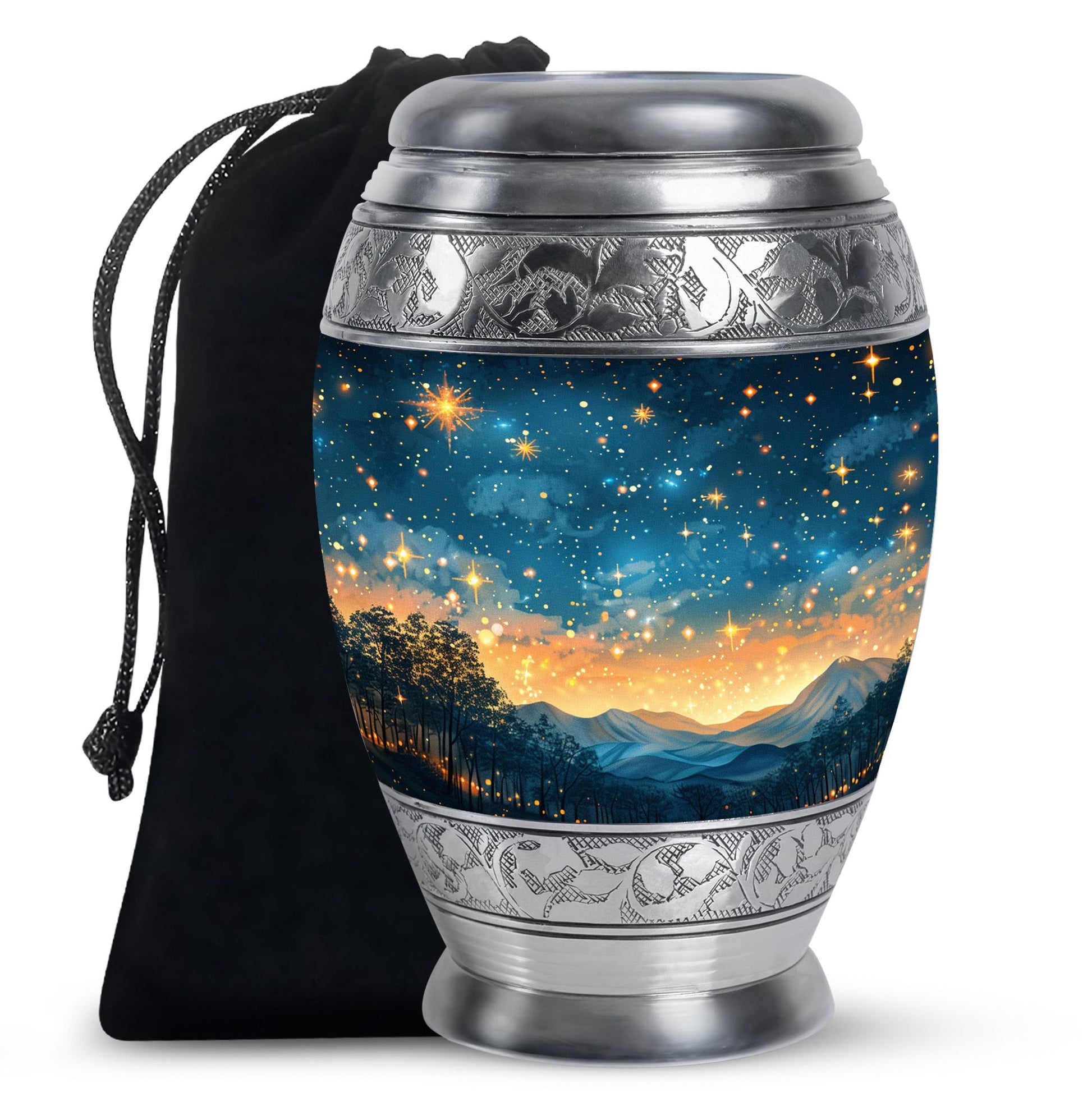 Majestic Sky Theme Large Urn 10 Inch