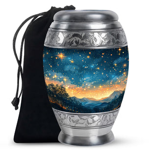 Majestic Sky Theme Large Urn 10 Inch