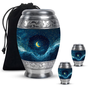 Majestic Moon Theme Large Urn With 2 Keepsake Urn