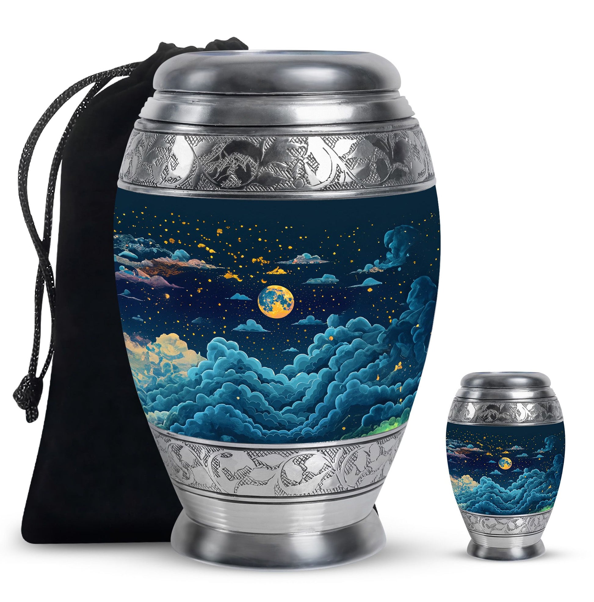 Majestic Moon Theme Large Urn With 1 Keepsake Urn