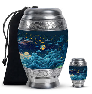 Majestic Moon Theme Large Urn With 1 Keepsake Urn