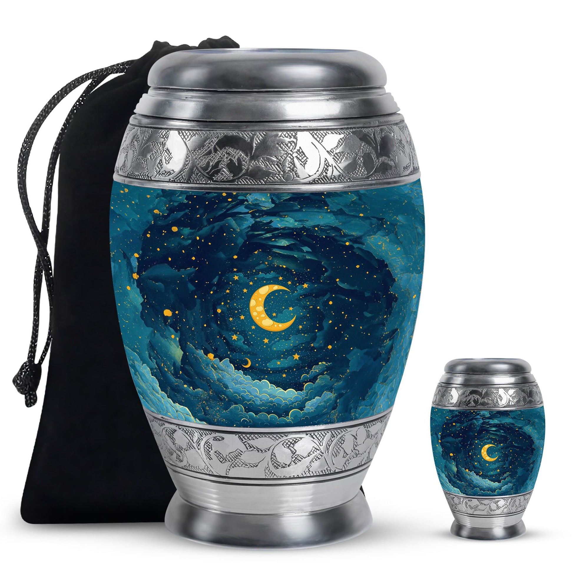 Majestic Moon Theme Large Urn With 1 Keepsake Urn