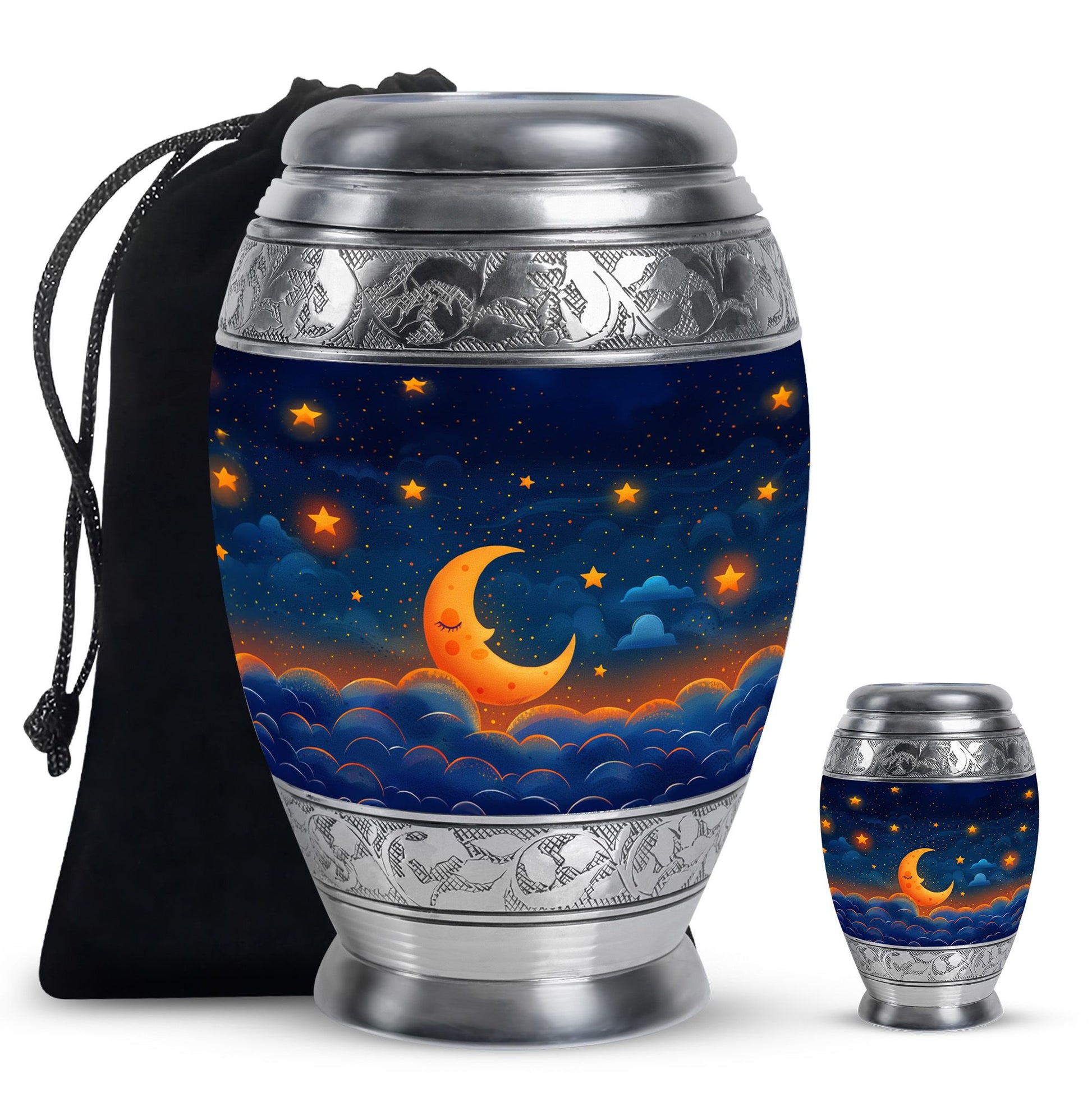 Night Sky Theme Large Urn With 1 Keepsake Urn