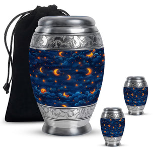 Night Sky Theme Large Urn With 2 Keepsake Urn