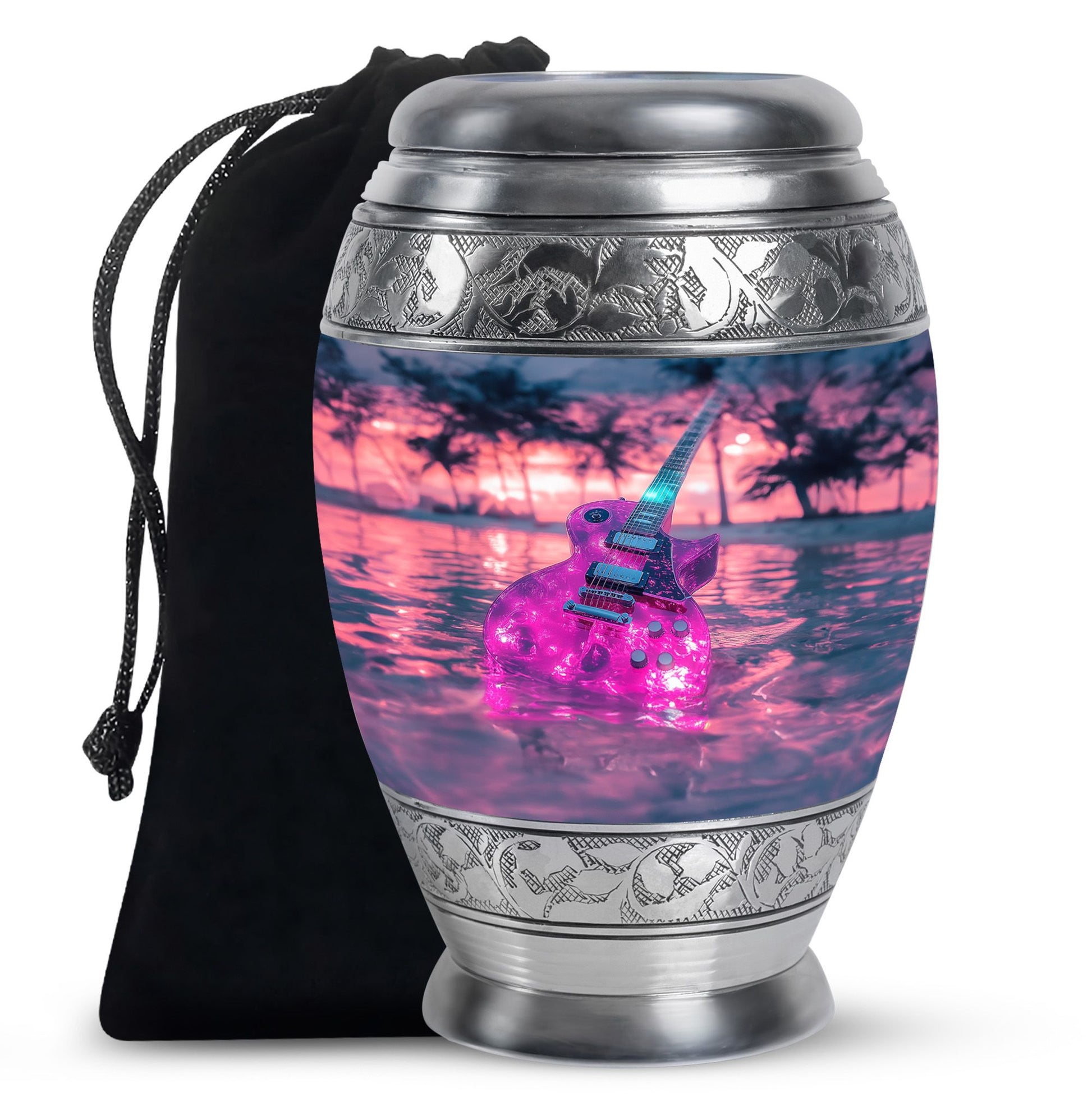 Guitar Theme Large Urn 10 Inch