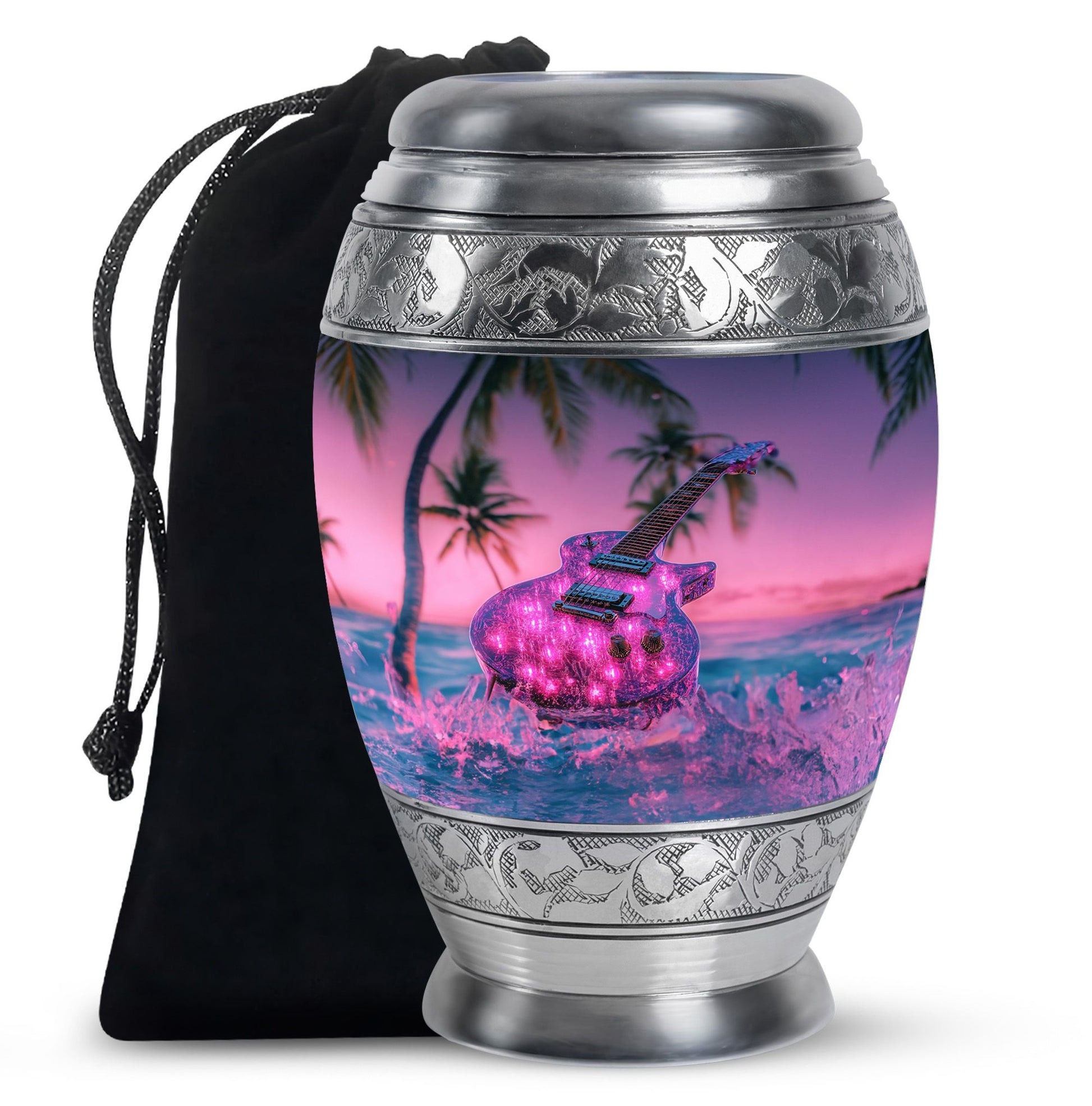 Guitar Theme Large Urn 10 Inch