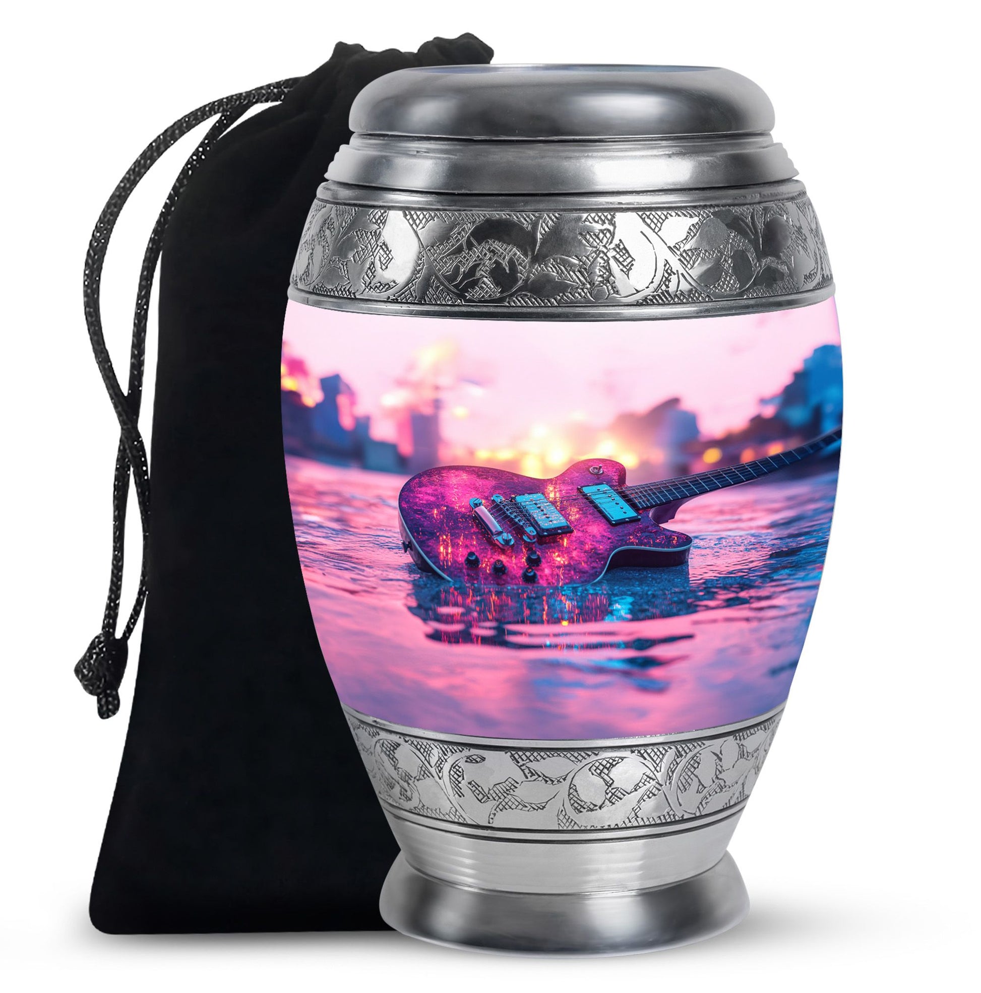 Guitar Theme Large Urn 10 Inch