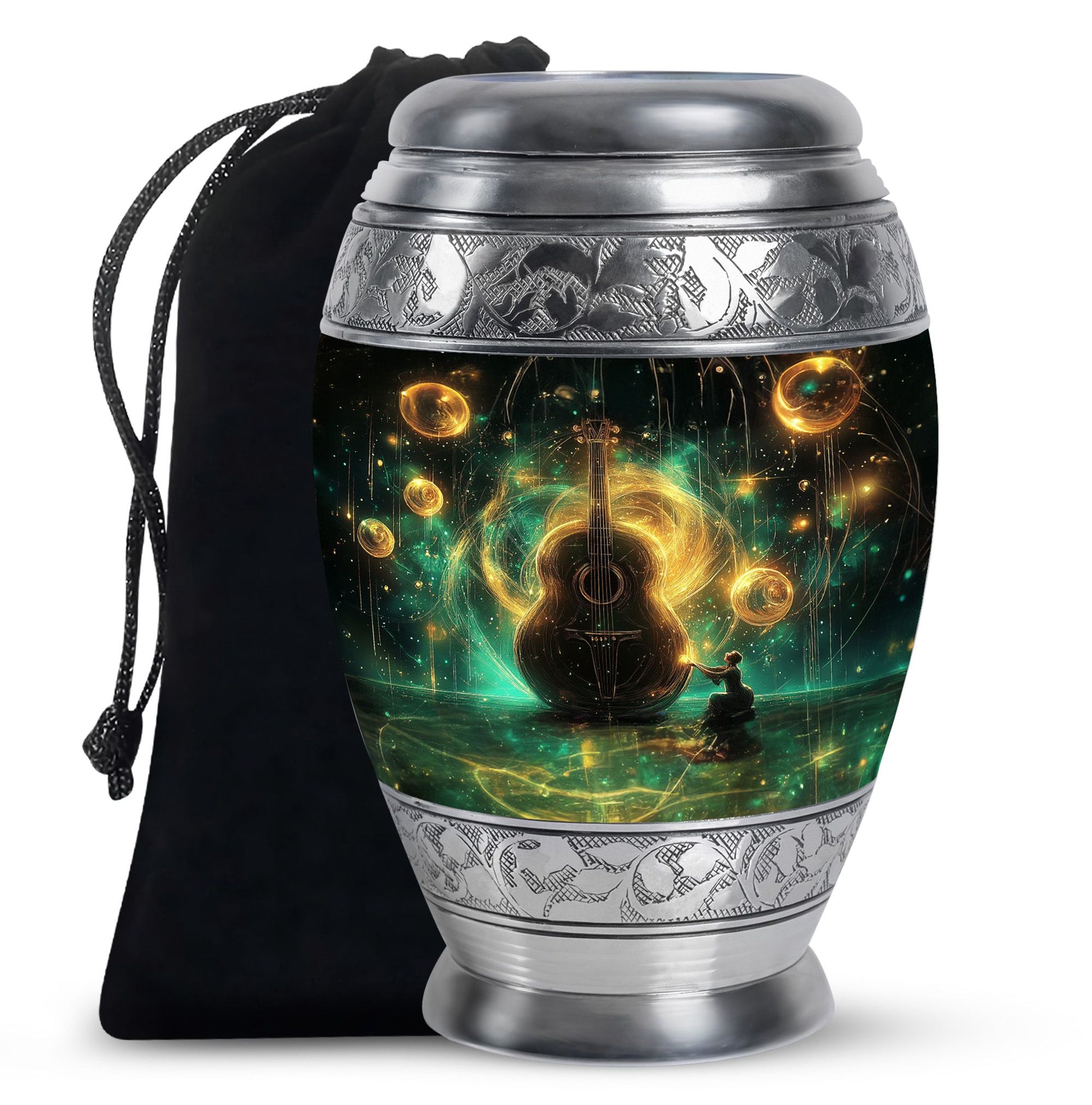Guitar Theme Large Urn 10 Inch
