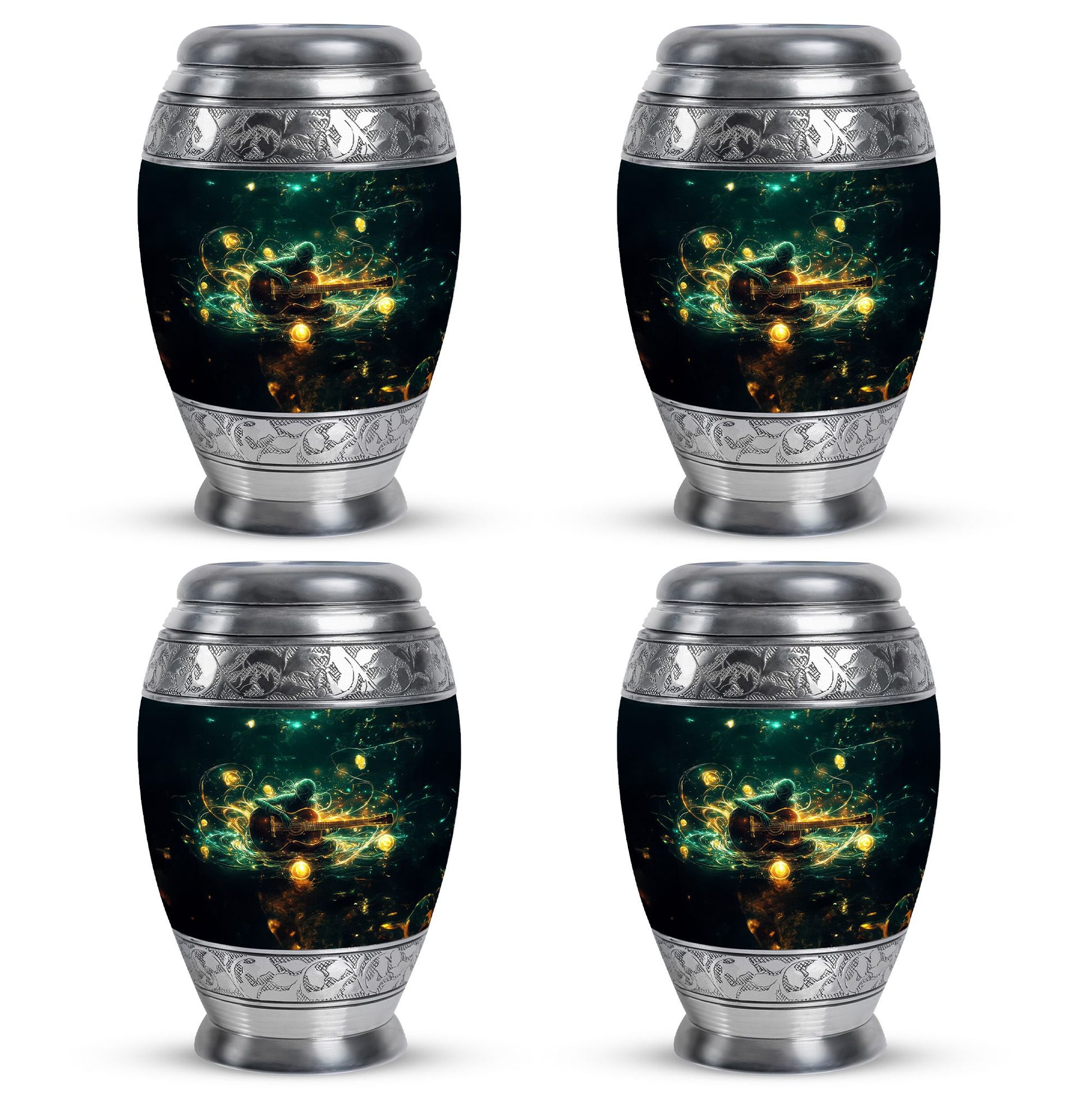 Guitar Theme 3 Inch Keepsake Pack of 4
