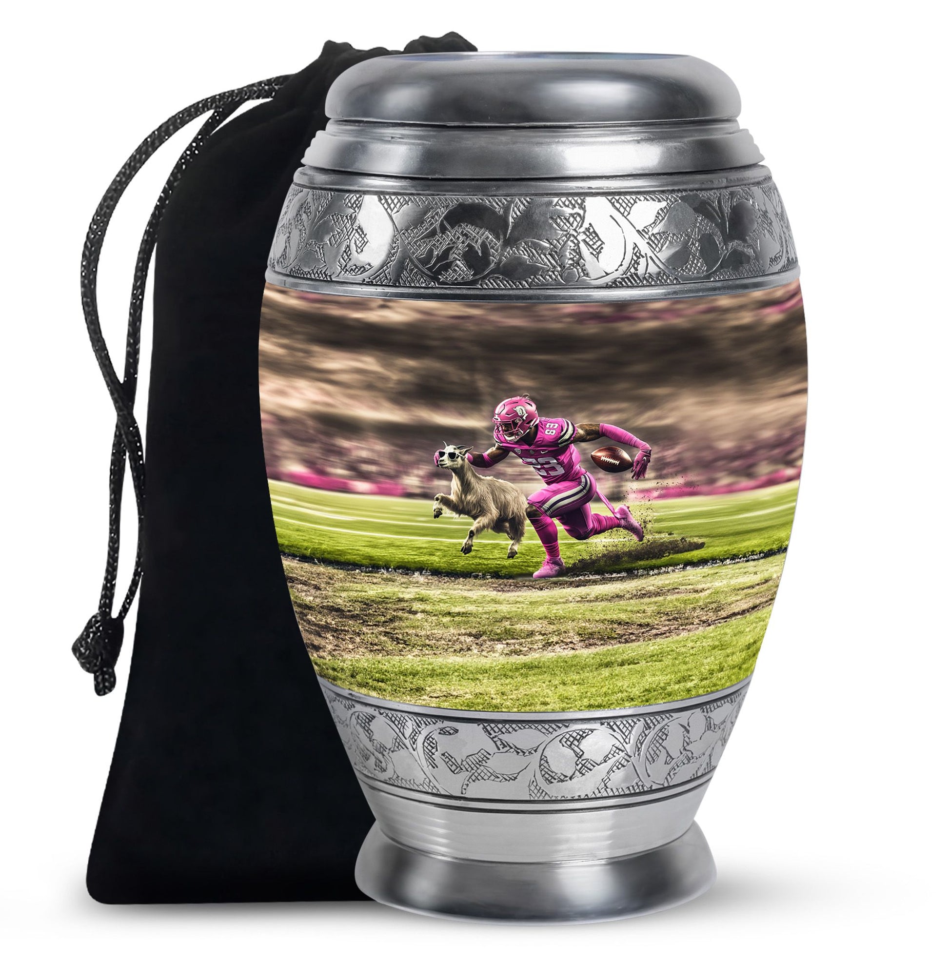 Football Theme Large Urn 10 Inch