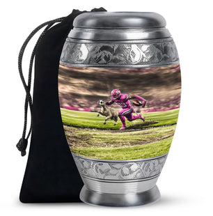 Football Theme Large Urn 10 Inch