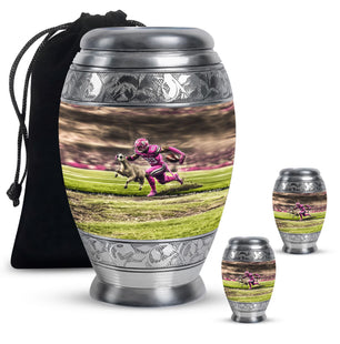 Football Theme Large Urn With 2 Keepsake Urn