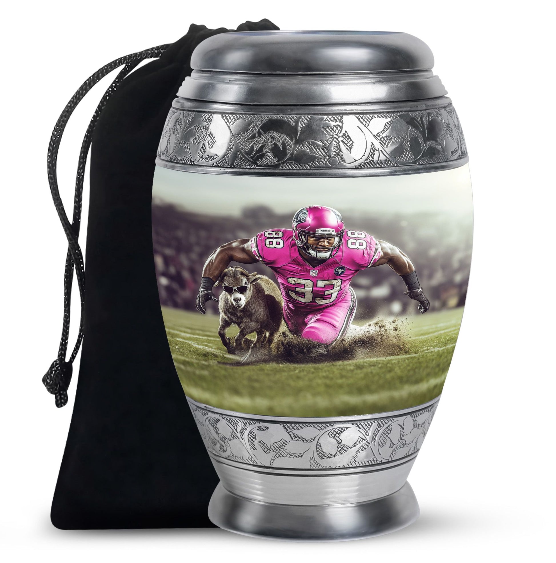 Football Theme Large Urn 10 Inch
