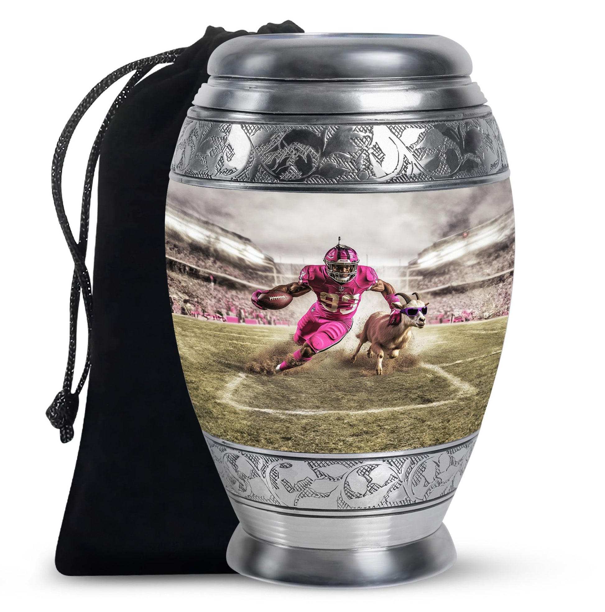 Football Theme Large Urn 10 Inch