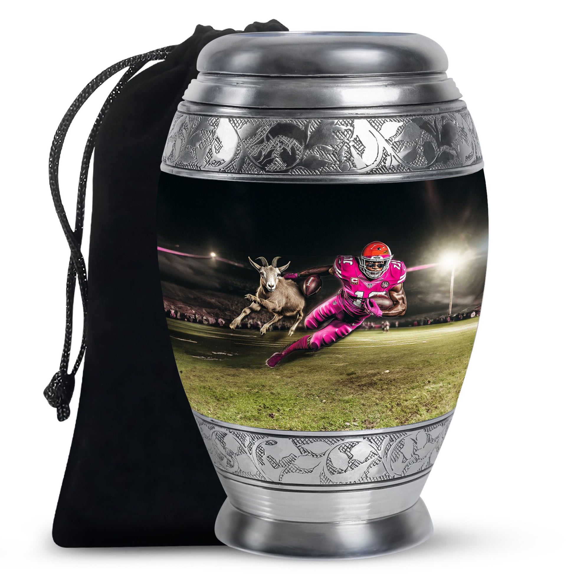 Football Theme Large Urn 10 Inch