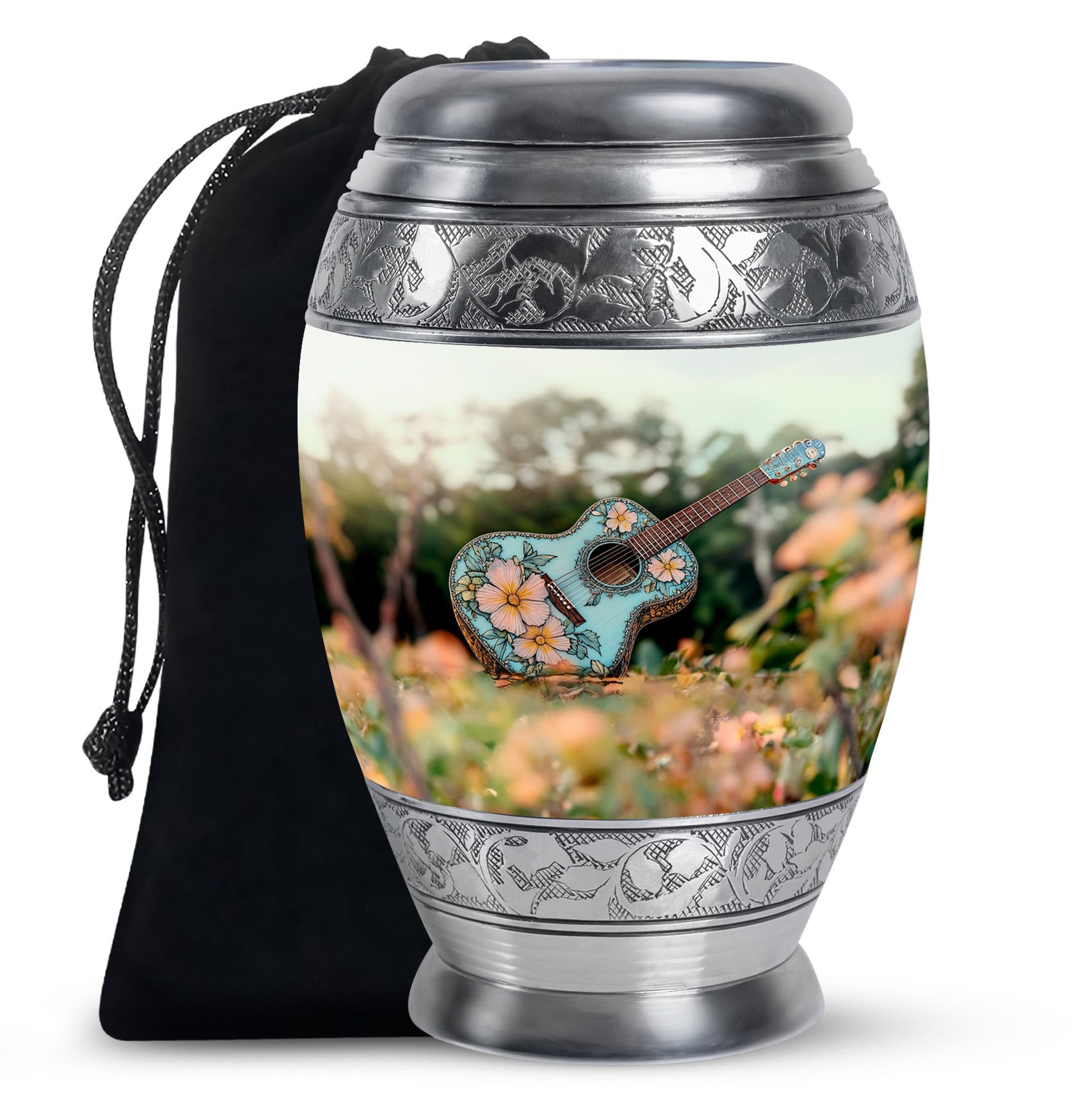 Guitar Theme Large Urn 10 Inch