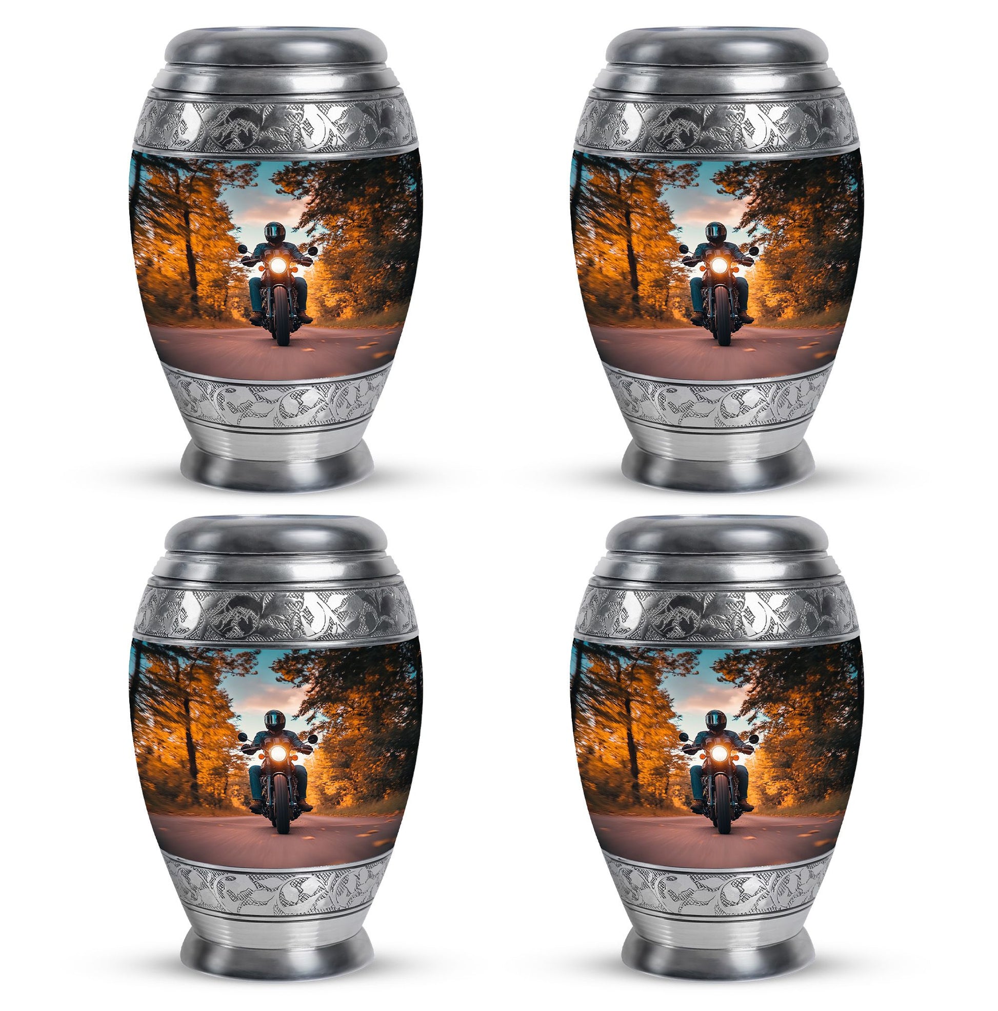 Motorbike Riders Theme 3 Inch Keepsake Pack of 4