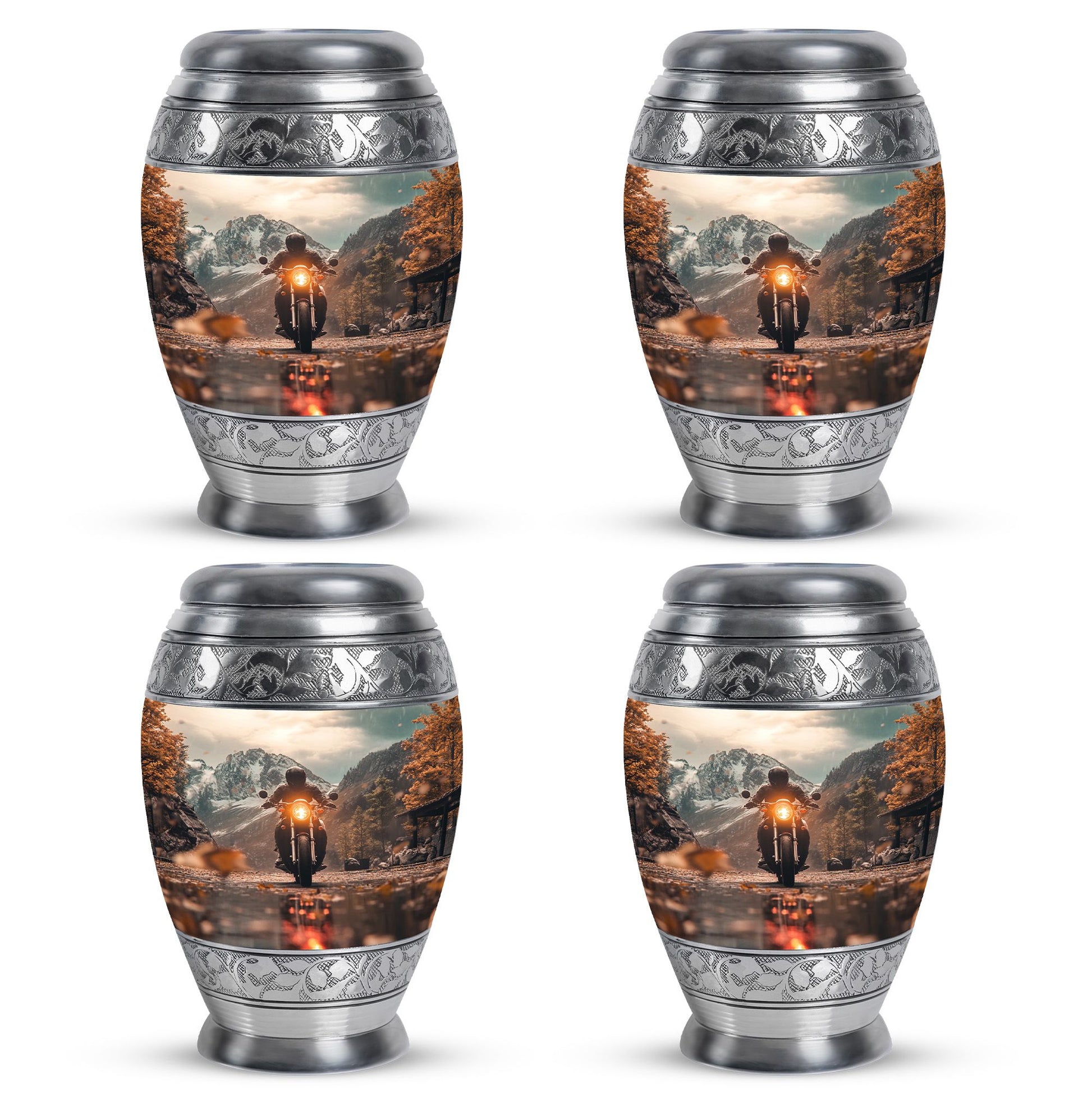 Motorbike Riders Theme 3 Inch Keepsake Pack of 4