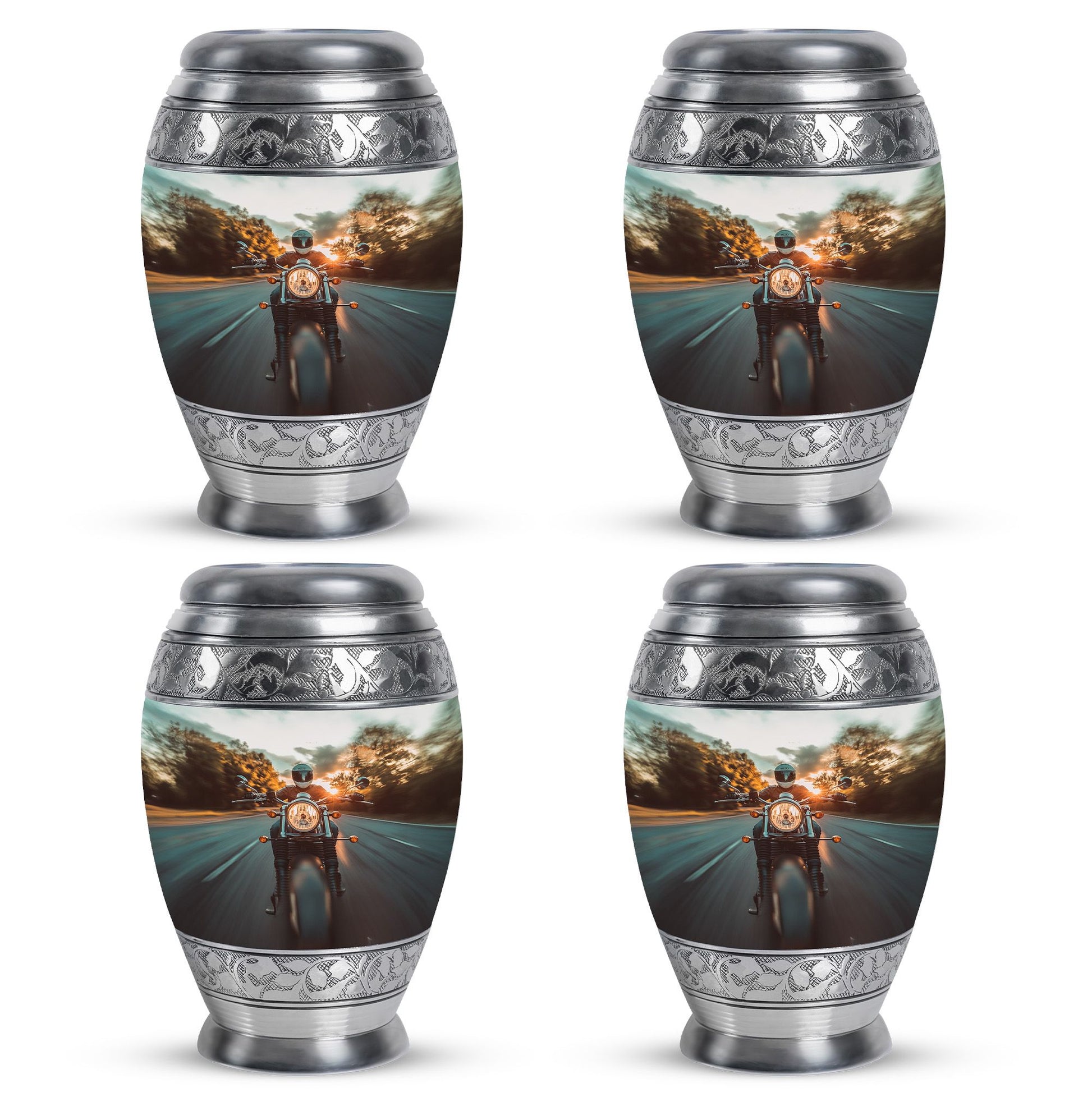 Motorbike Riders Theme 3 Inch Keepsake Pack of 4
