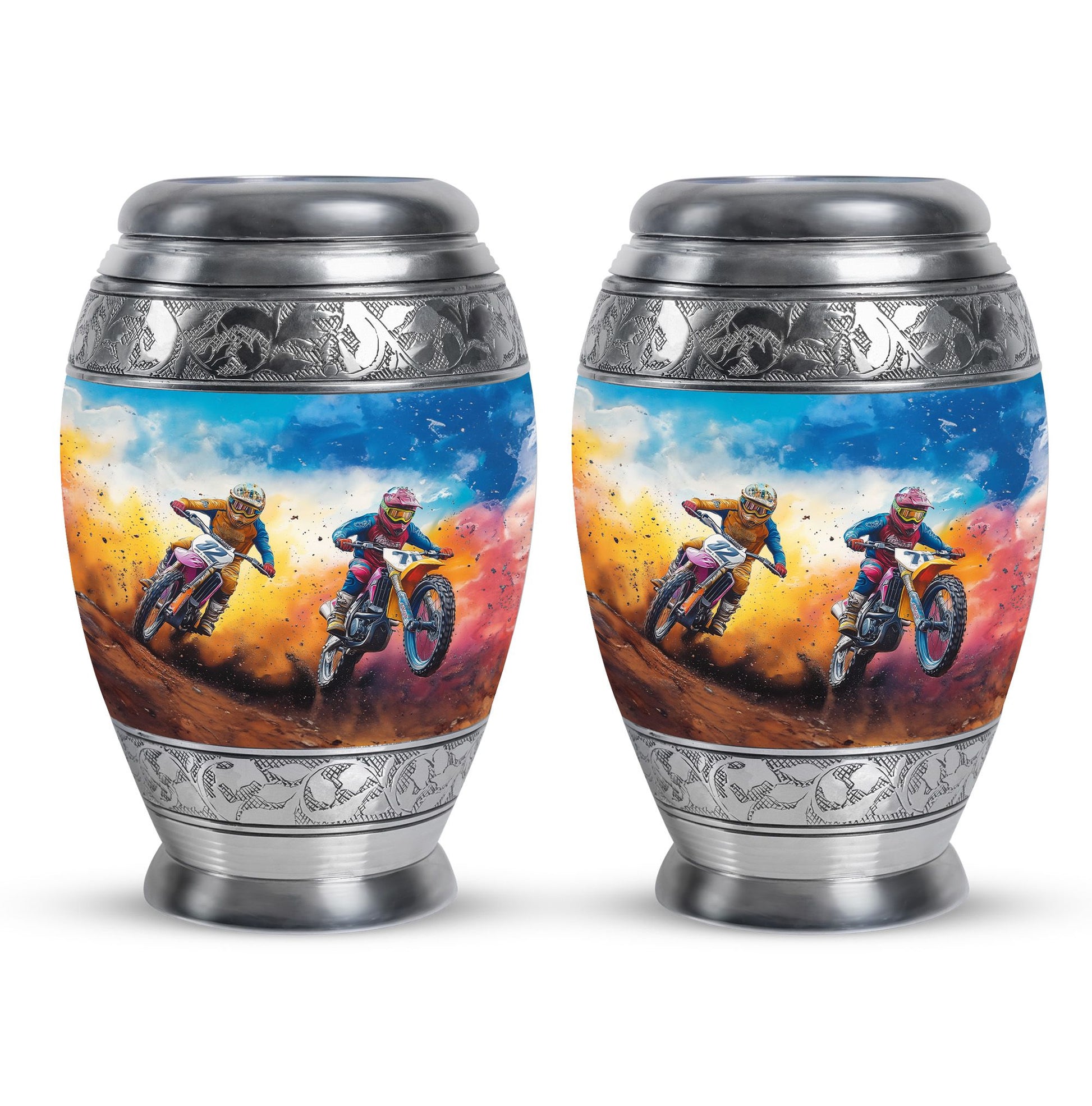 Motorbike Race Theme 3 Inch Keepsake Pack of 2