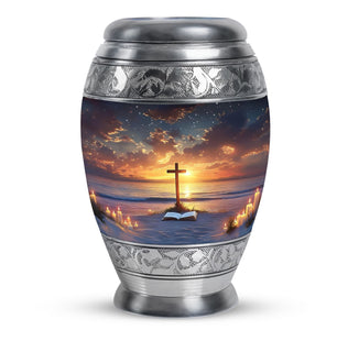 Cross Theme Large Urn 10 Inch