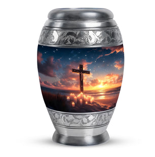 Cross Theme Large Urn 10 Inch