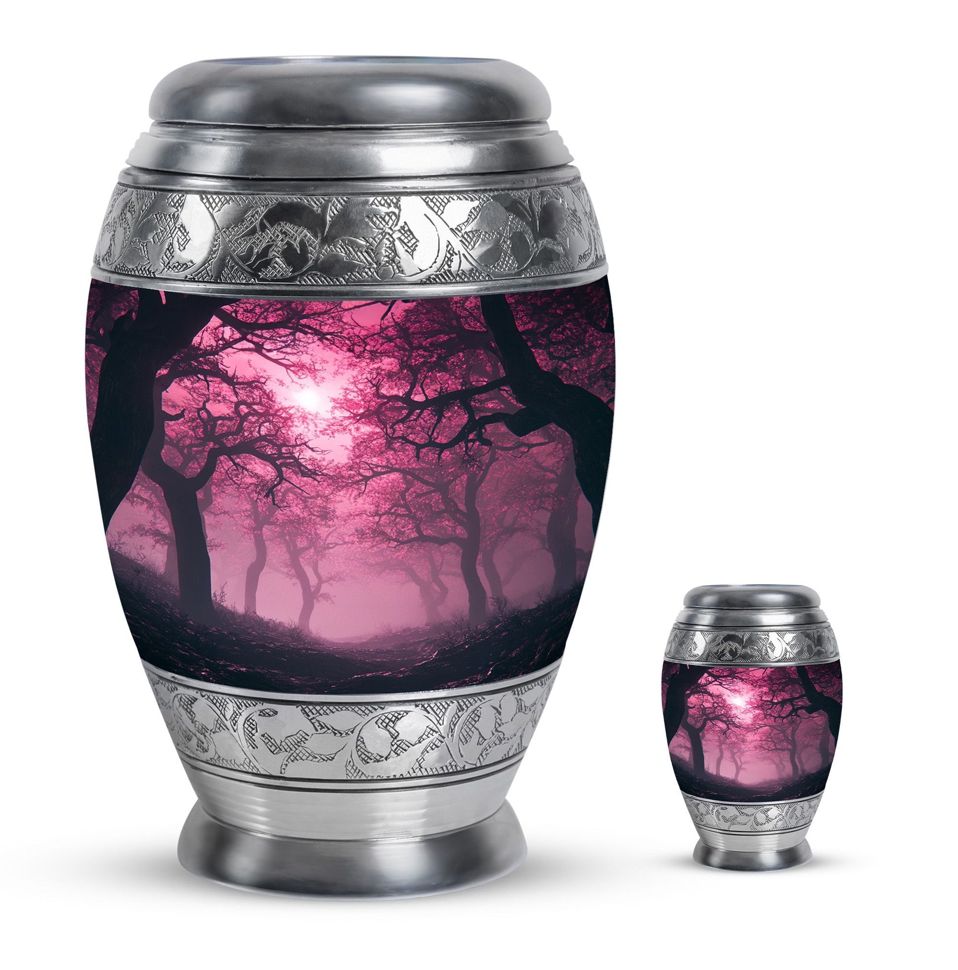 Tree Theme Large Urn With 1 Keepsake Urn