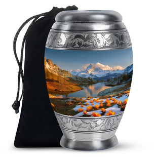 Nature Theme Large Urn 10 Inch
