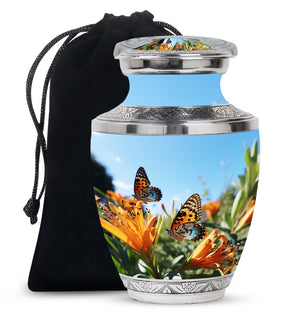 Butterfly Purple Meadow- Butterfly Urn Teardrop Cremation Urn