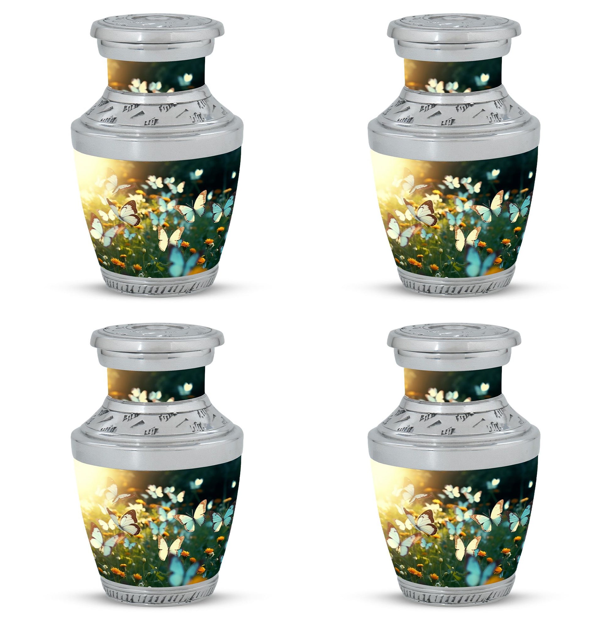 Butterflies Fly In A Meadow Large Teardrop Urn For Ashes