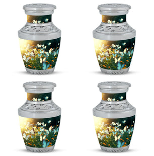 Butterflies Fly In A Meadow Large Teardrop Urn For Ashes